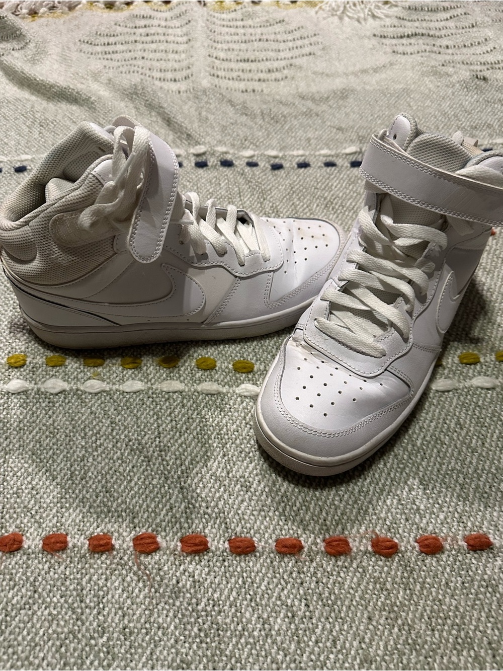 Nike Kids White High-Top Sneakers with Ankle Strap